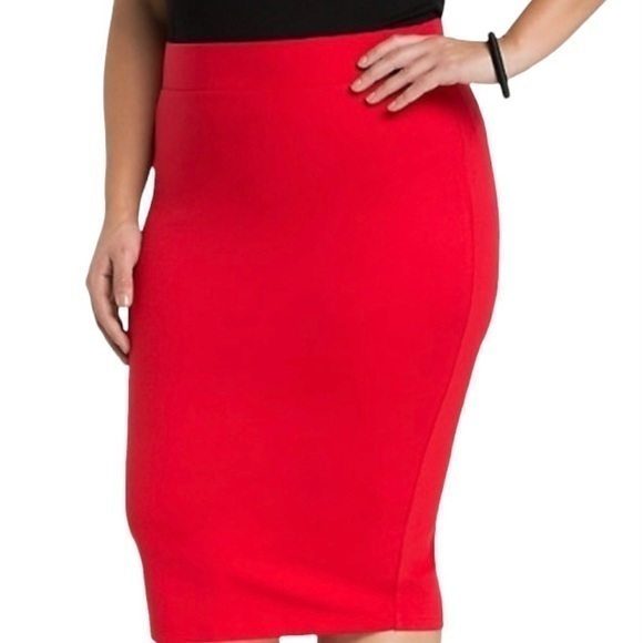 Torrid Red Stretch Pencil Skirt - Picture 1 of 1